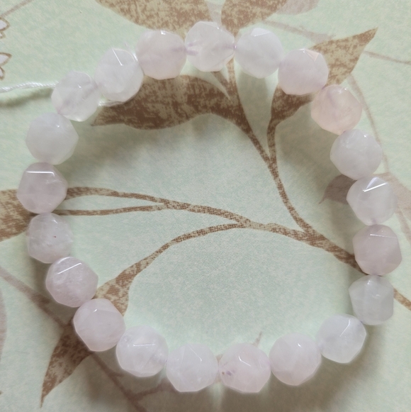 10mm Pink Quartz Bracelet - Picture 2 of 10